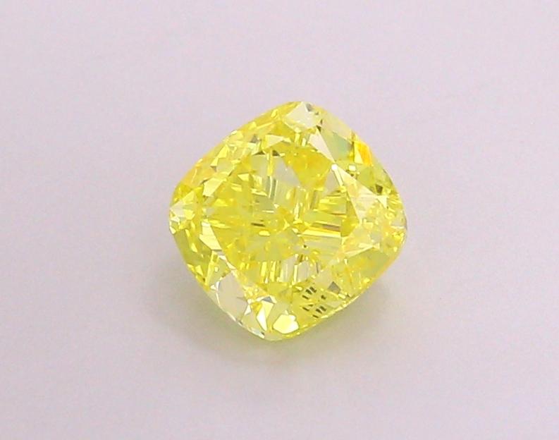 1.49 Ct. Fancy Vivid Yellow Cushion Lab Grown Diamond