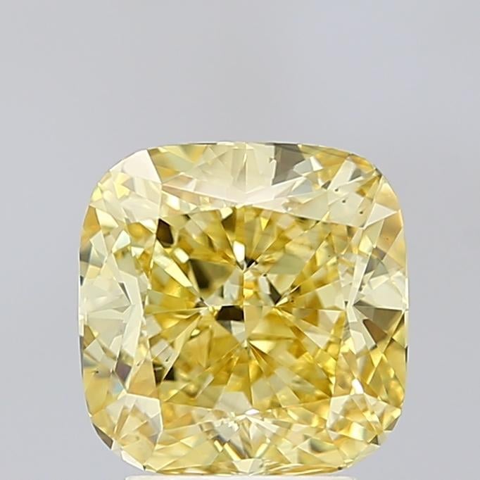 3.50 Ct. Fancy Intense Yellow Cushion Lab Grown Diamond