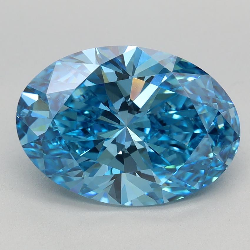 2.68 Ct. Fancy Vivid Blue Oval Lab Grown Diamond
