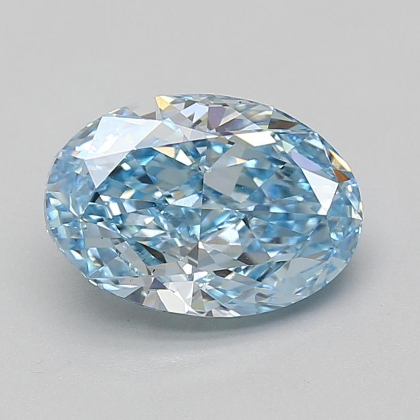 3.03 Ct. Fancy Vivid Blue Oval Lab Grown Diamond