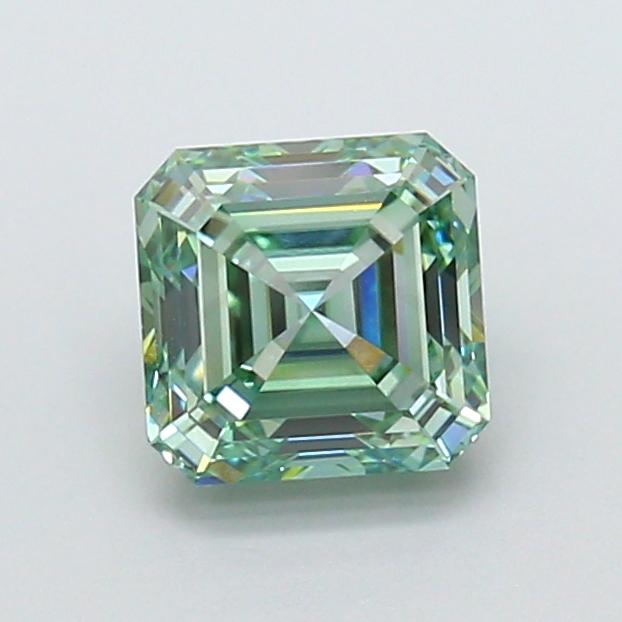 2.05 Ct. Fancy Intense Green Asscher Lab Grown Diamond