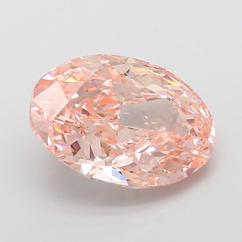 3.07 Ct. Fancy Vivid Pink Oval Lab Grown Diamond