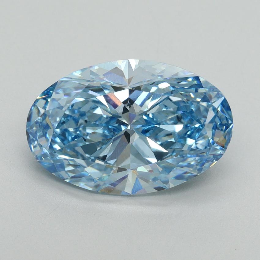 4.15 Ct. Fancy Vivid Blue Oval Lab Grown Diamond