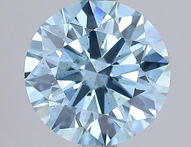 1.51 Ct. Fancy Vivid Blue Round Lab Grown Diamond