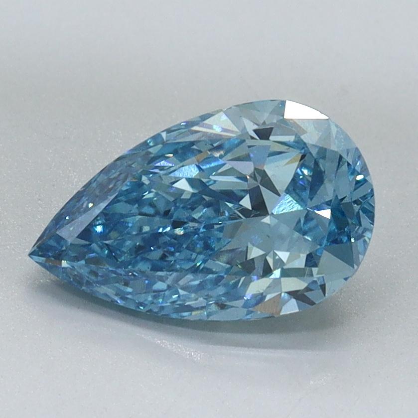 1.46 Ct. Fancy Vivid Malibu Blue Pear Lab Grown Diamond