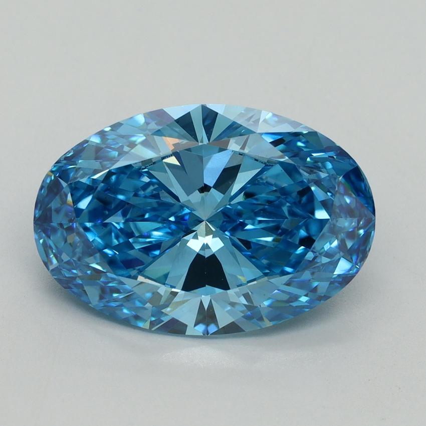 5.10 Ct. Fancy Vivid Blue Oval Lab Grown Diamond