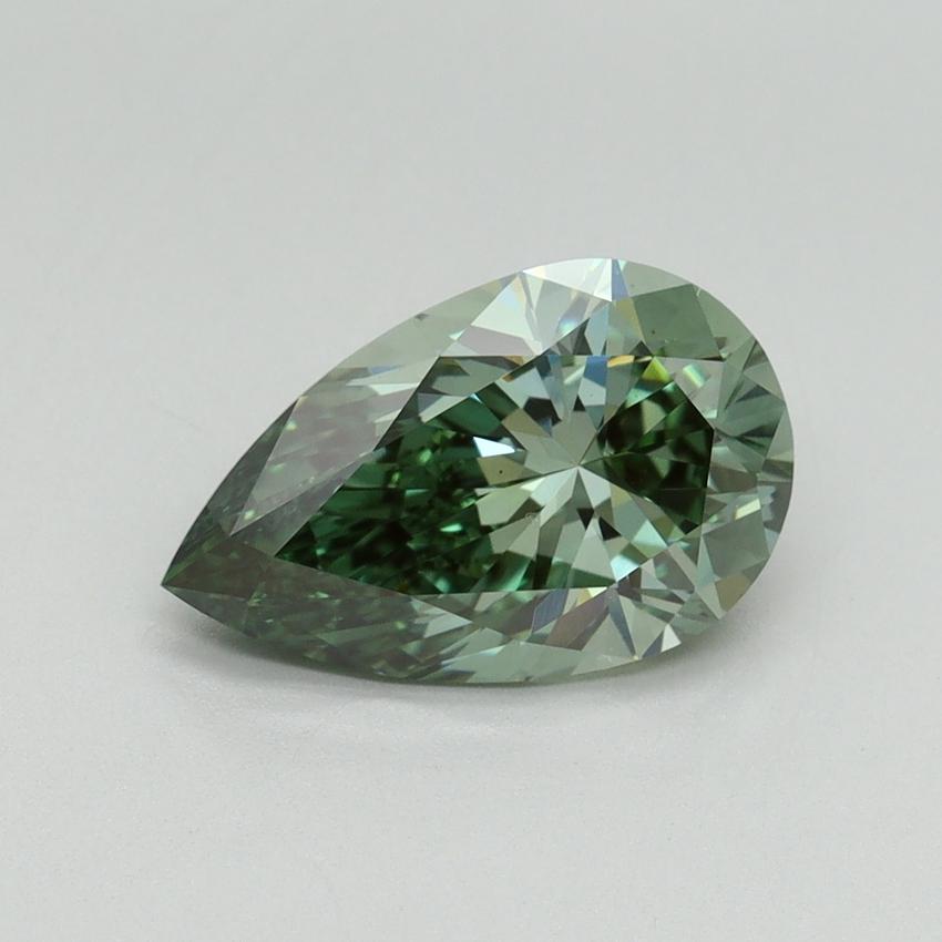 2.02 Ct. Fancy Vivid Green Pear Lab Grown Diamond