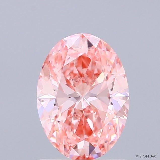 1.08 Ct. Fancy Vivid Pink Oval Lab Grown Diamond