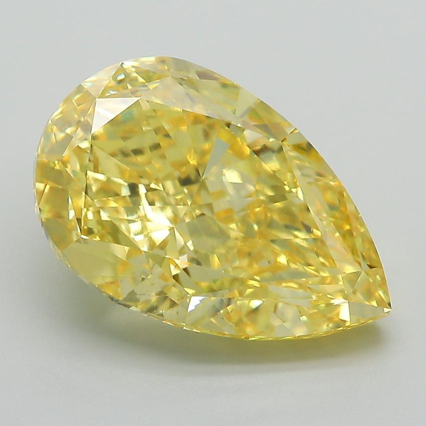 6.32 Ct. Fancy Vivid Yellow Pear Lab Grown Diamond