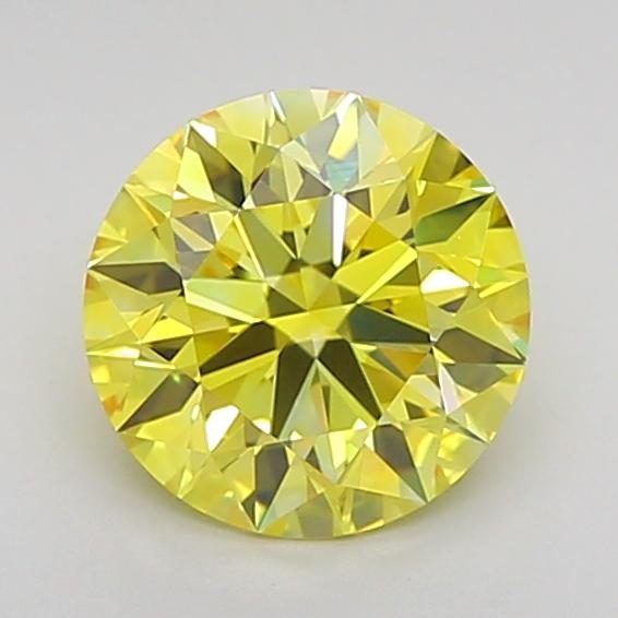 1.28 Ct. Fancy Vivid Yellow Round Lab Grown Diamond
