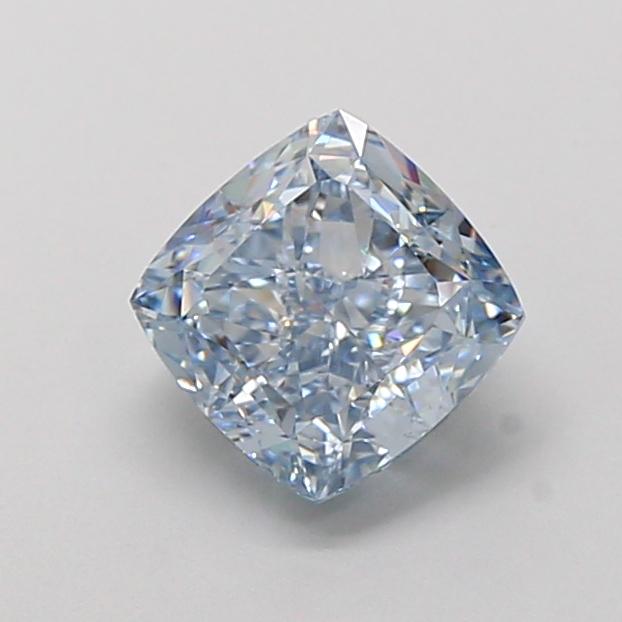 1.66 Ct. Fancy Vivid Blue Cushion Lab Grown Diamond