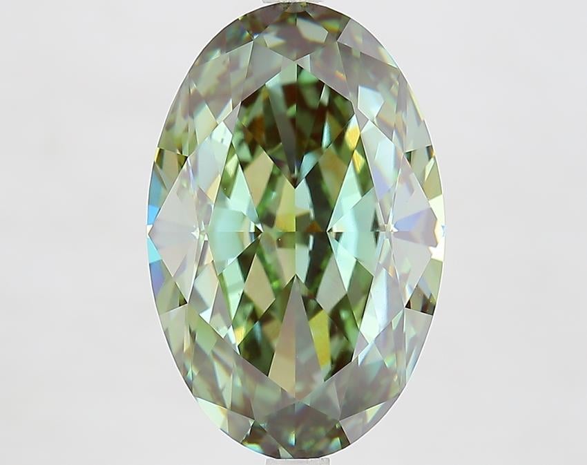 8.10 Ct. Fancy Intense Green Oval Lab Grown Diamond