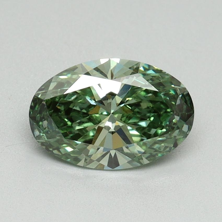 1.13 Ct. Fancy Vivid Green Oval Lab Grown Diamond