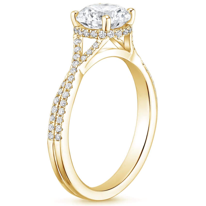 18K Yellow Gold Serenity Diamond Ring, large side view