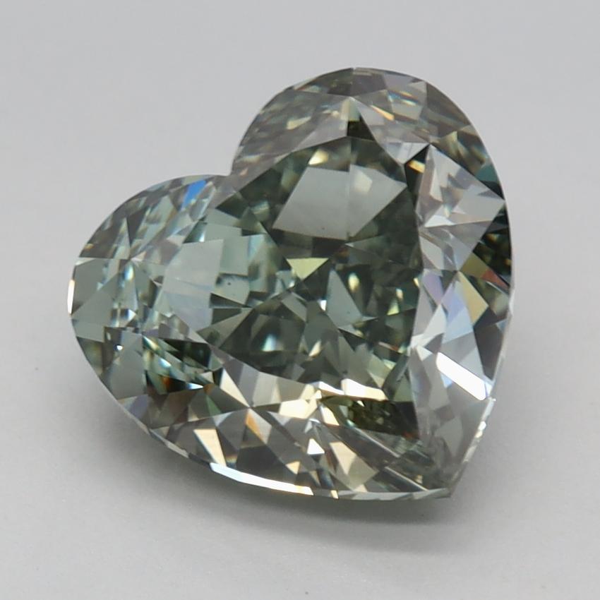 2.94 Ct. Fancy Intense Green Heart Lab Grown Diamond