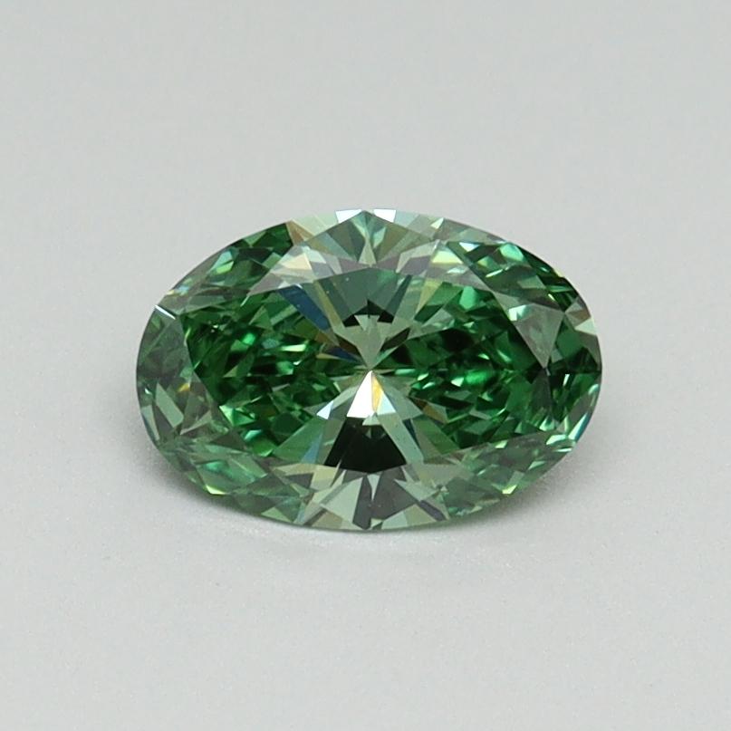0.54 Ct. Fancy Vivid Green Oval Lab Grown Diamond