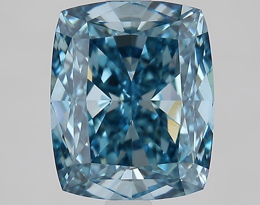 2.92 Ct. Fancy Vivid Blue Cushion Lab Grown Diamond