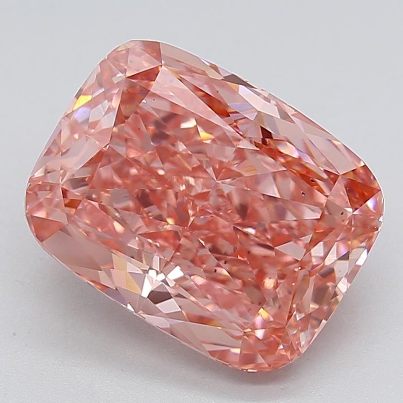 7.01 Ct. Fancy Vivid  Pink Cushion Lab Grown Diamond