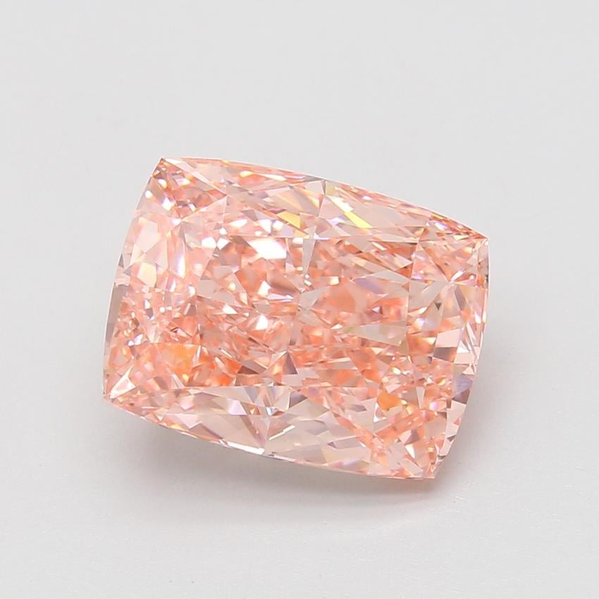 7.06 Ct. Fancy Vivid Pink Cushion Lab Grown Diamond