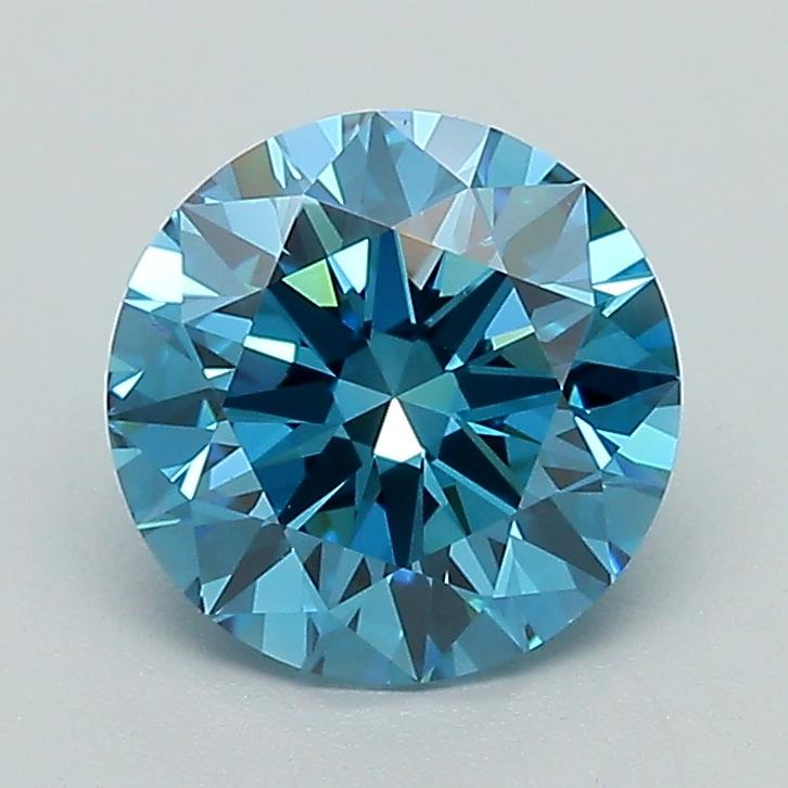 1.59 Ct. Fancy Vivid Blue Round Lab Grown Diamond