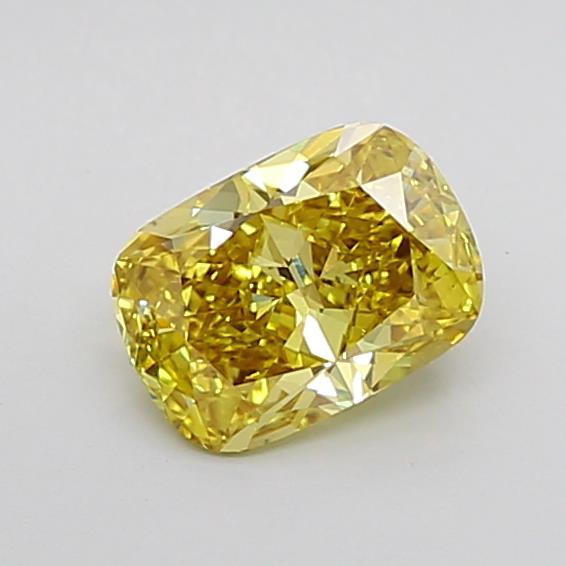 1.16 Ct. Fancy Vivid Yellow Cushion Lab Grown Diamond