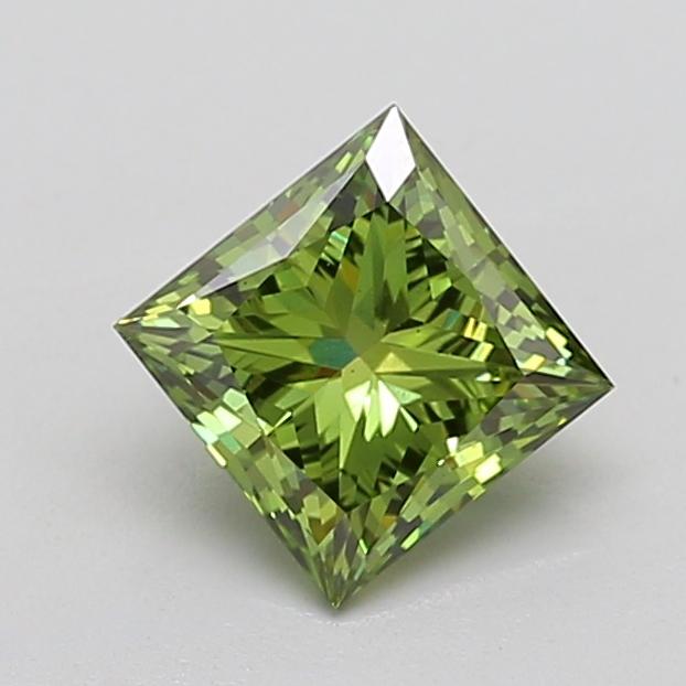 1.53 Ct. Fancy Vivid  Green Princess Lab Grown Diamond