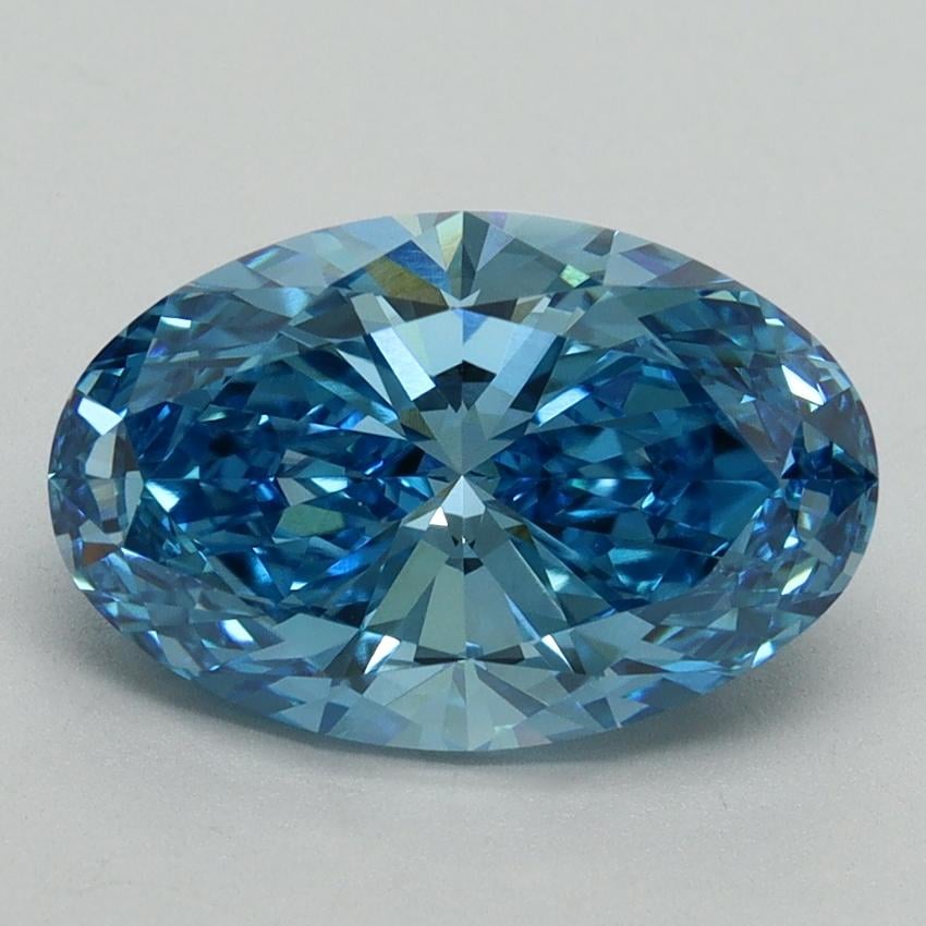 3.16 Ct. Fancy Vivid Blue Oval Lab Grown Diamond