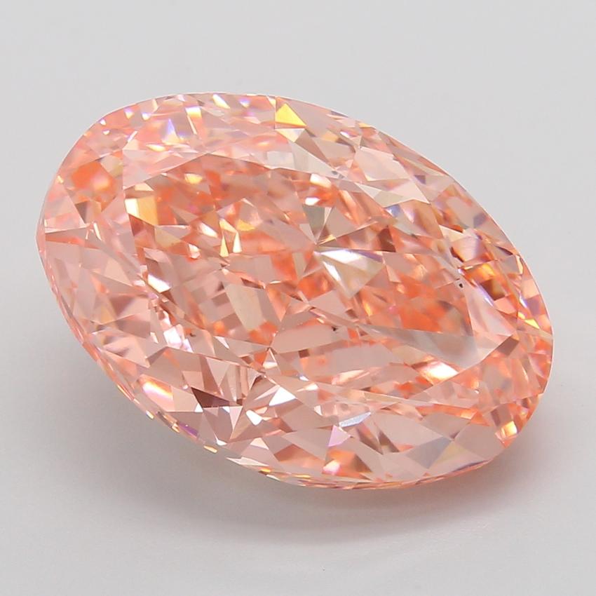 13.10 Ct. Fancy Vivid Pink Oval Lab Grown Diamond