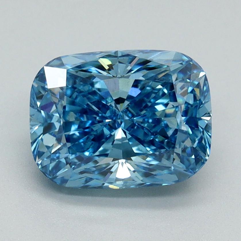 2.02 Ct. Fancy Vivid Blue Cushion Lab Grown Diamond