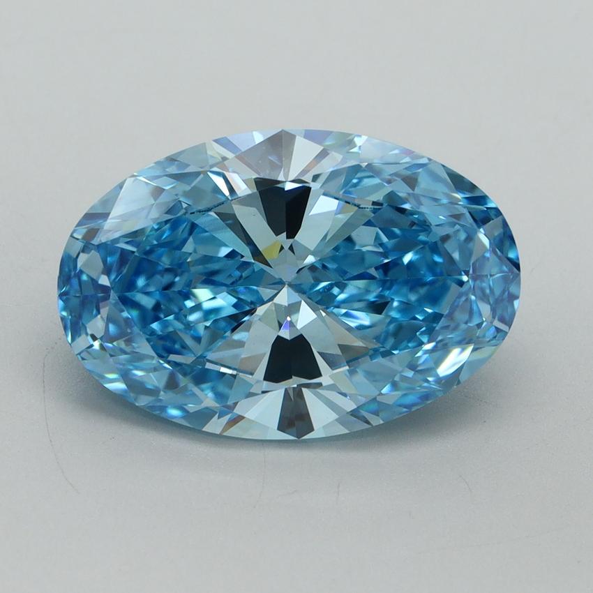 5.10 Ct. Fancy Vivid Blue Oval Lab Grown Diamond
