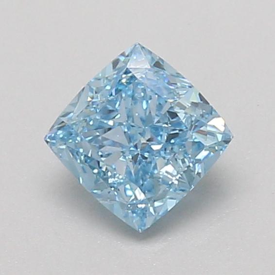 0.91 Ct. Fancy Vivid Blue Cushion Lab Grown Diamond