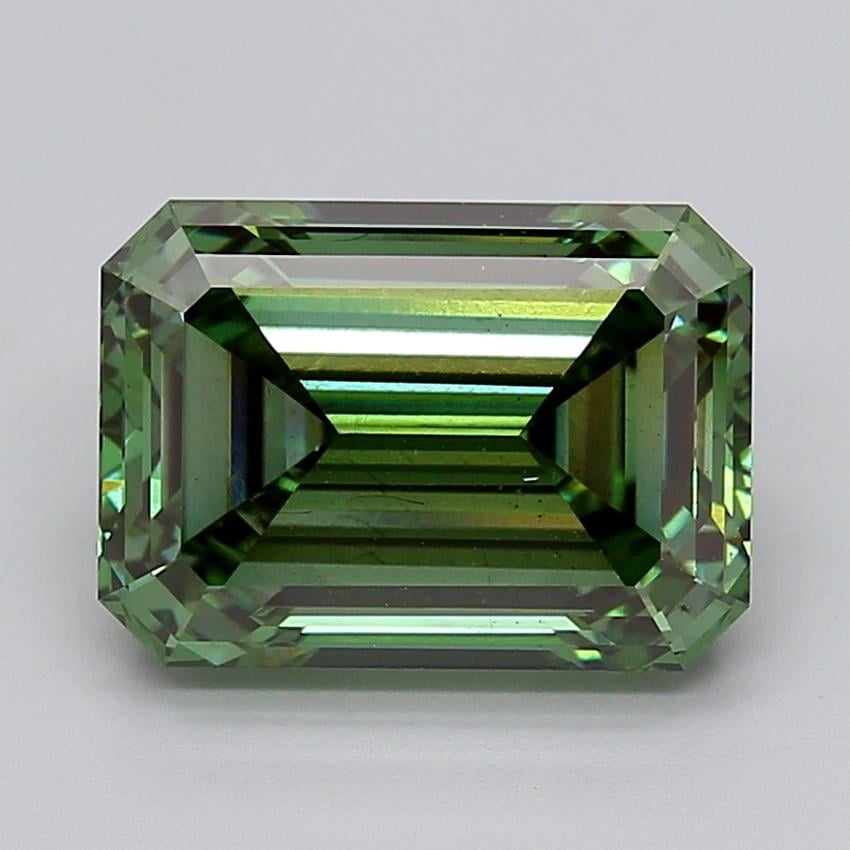 6.09 Ct. Fancy Vivid  Green Emerald Lab Grown Diamond