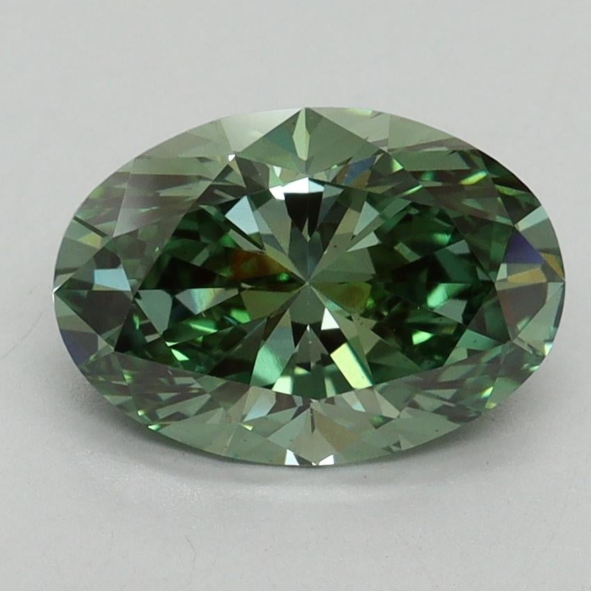 2.00 Ct. Fancy Vivid Pacific Green Oval Lab Grown Diamond