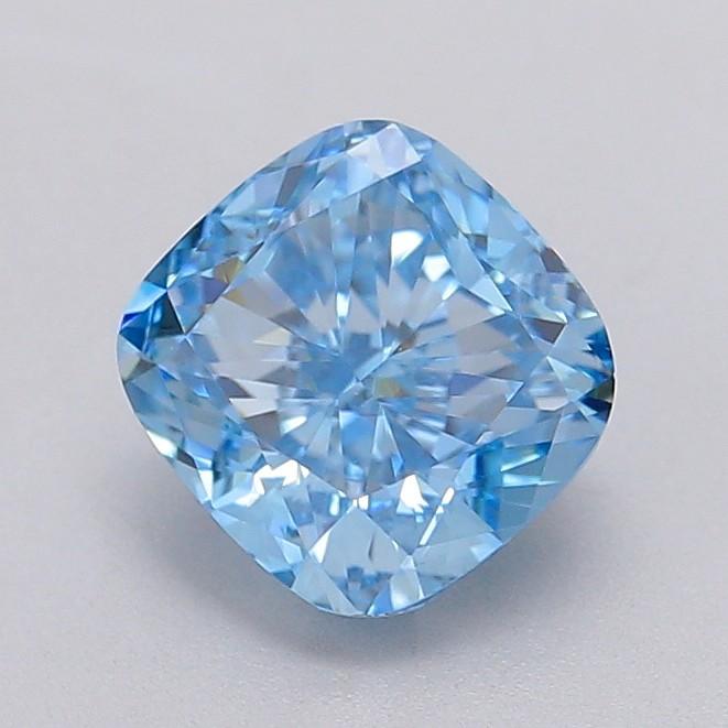 1.53 Ct. Fancy Vivid Blue Cushion Lab Grown Diamond