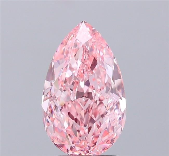 2.55 Ct. Fancy Vivid Pink Pear Lab Grown Diamond