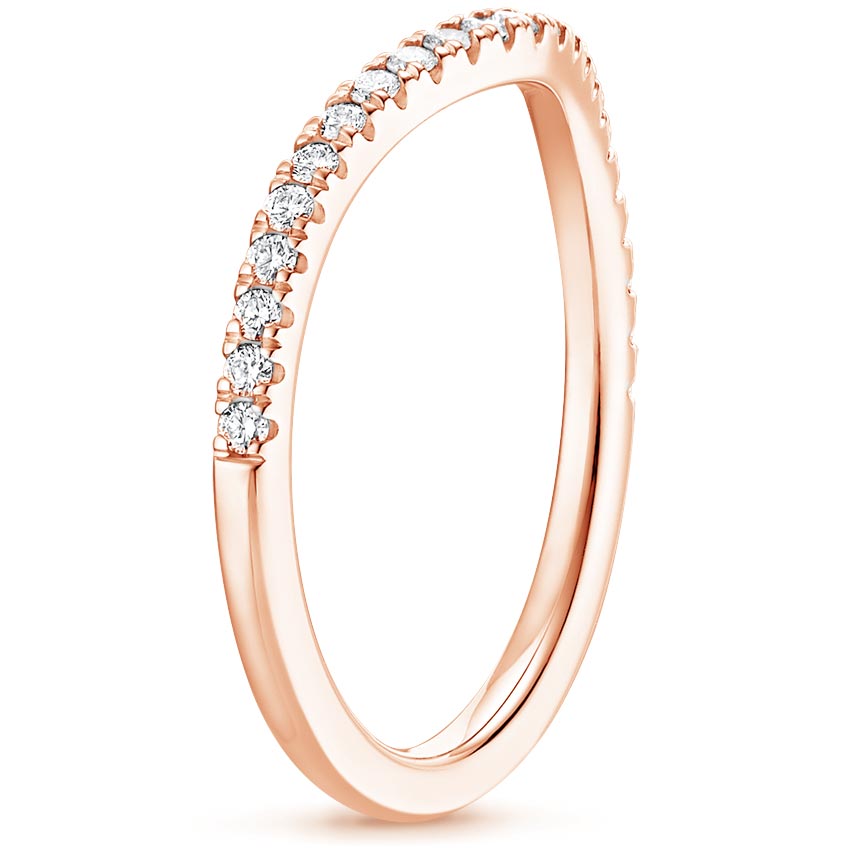 14K Rose Gold Curved Ballad Diamond Ring (1/6 ct. tw.), large side view