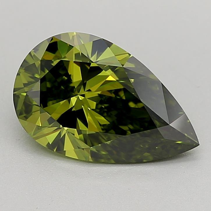 1.54 Ct. Fancy Vivid Green Pear Lab Grown Diamond