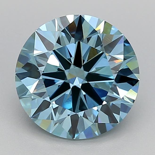 2.19 Ct. Fancy Vivid  Blue Round Lab Grown Diamond