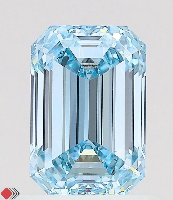 1.10 Ct. Fancy Vivid  Blue Emerald Lab Grown Diamond