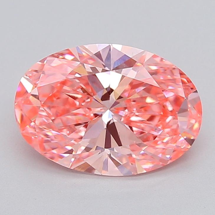 3.09 Ct. Fancy Vivid  Pink Oval Lab Grown Diamond