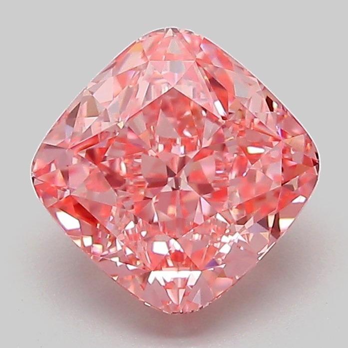 2.07 Ct. Fancy Vivid Pink Cushion Lab Grown Diamond