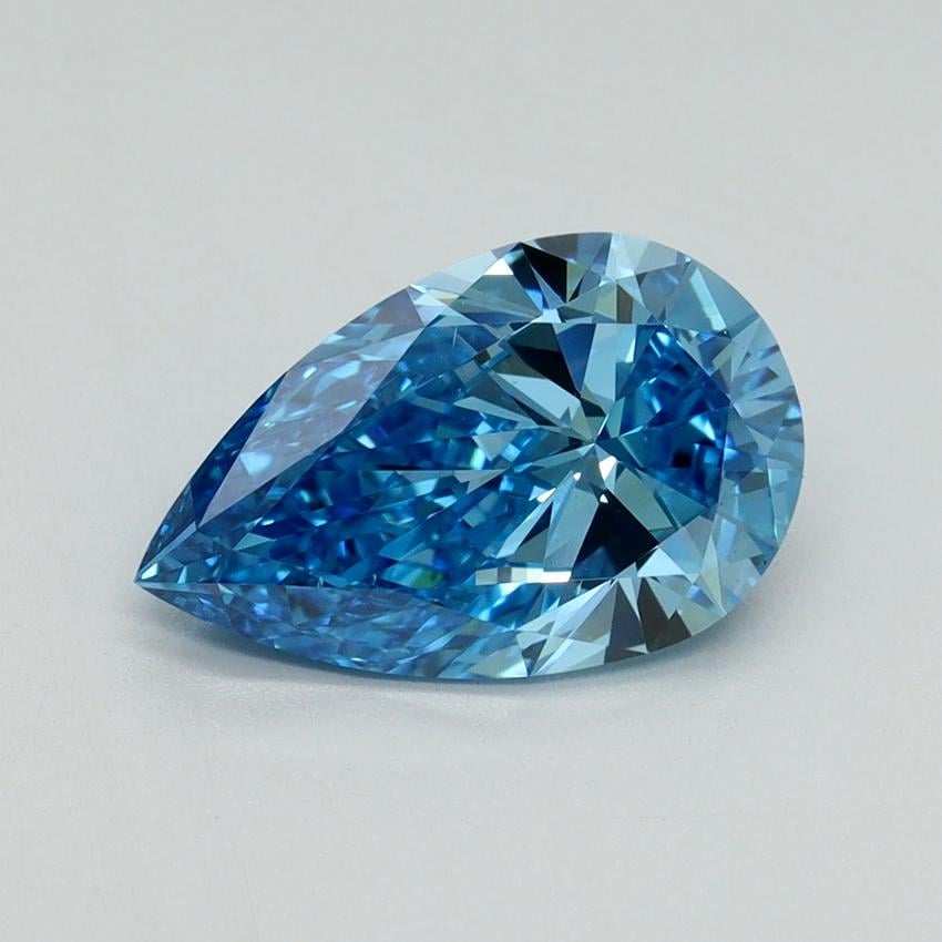 2.14 Ct. Fancy Vivid Blue Pear Lab Grown Diamond