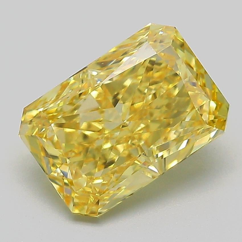 3.07 Ct. Fancy Vivid  Yellow Radiant Lab Grown Diamond