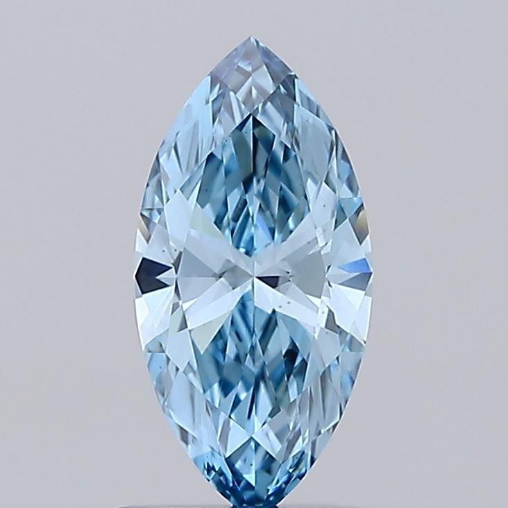 0.91 Ct. Fancy Vivid Blue Marquise Lab Grown Diamond
