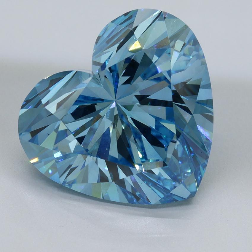 10.14 Ct. Fancy Vivid Malibu Blue Heart Lab Grown Diamond