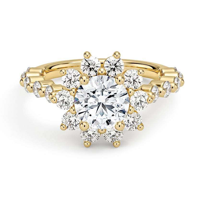 Custom Flower-Inspired Halo Diamond Ring