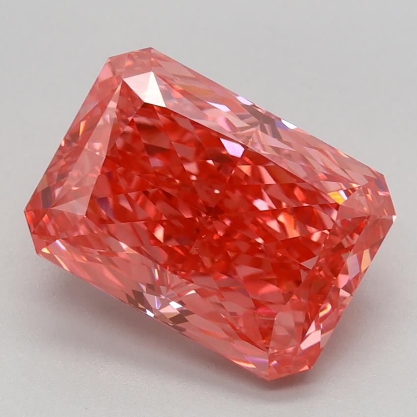 3.34 Ct. Fancy Vivid Pink Radiant Lab Grown Diamond