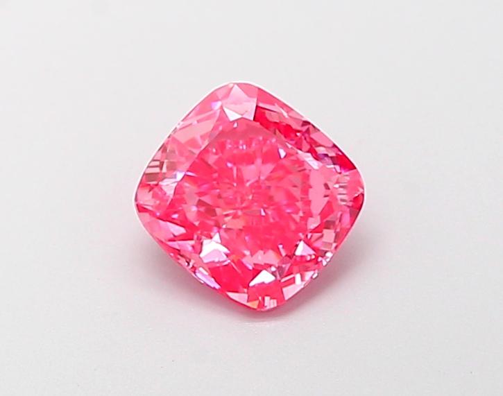 1.04 Ct. Fancy Vivid Pink Cushion Lab Grown Diamond