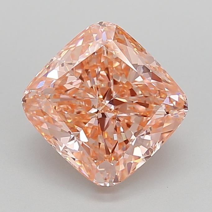 3.07 Ct. Fancy Vivid  Pink Cushion Lab Grown Diamond