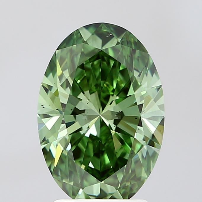 2.53 Ct. Fancy Vivid Green Oval Lab Grown Diamond